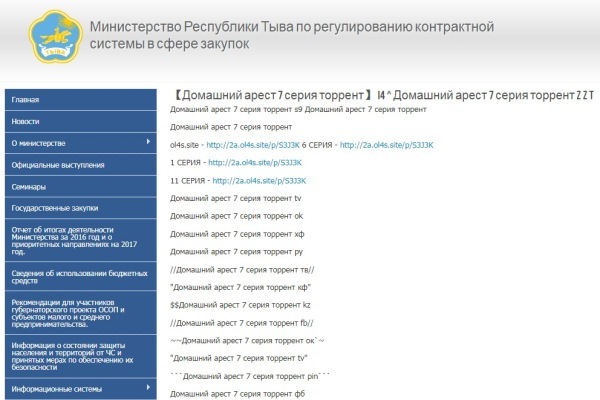 Хакеры взломали сайт госзакупок Тувы и разместили ссылки на сериал "Домашний арест"