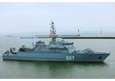  Корабли ОСК на службе: экипаж морского тральщика « Александр Обухов» провел артиллерийские стрельбы в Балтийском море