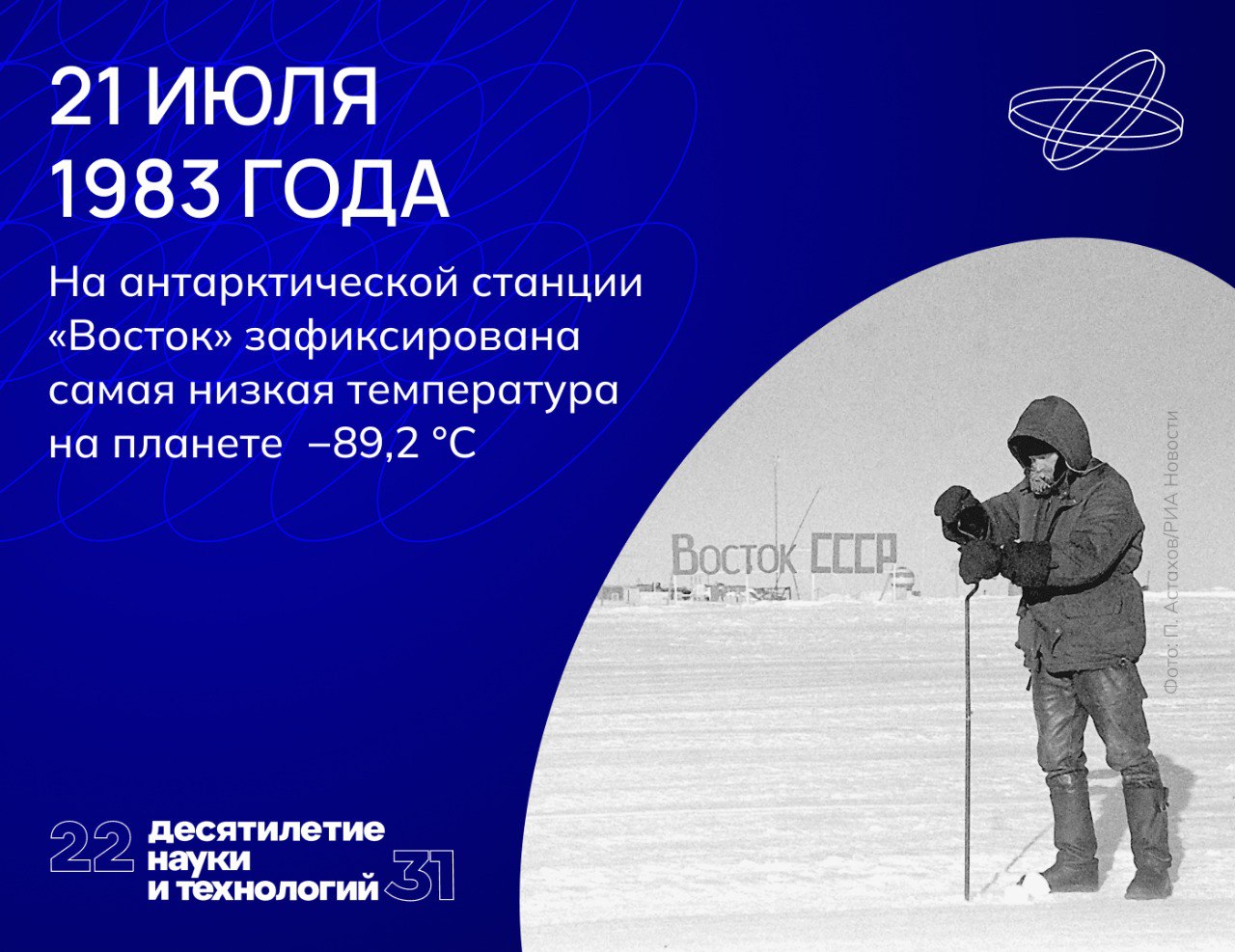 Станция «Восток» находится на равнинной поверхности ледникового плато на высоте 3 488 метров над уровнем моря. 