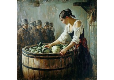 Квашеная капуста в кадке