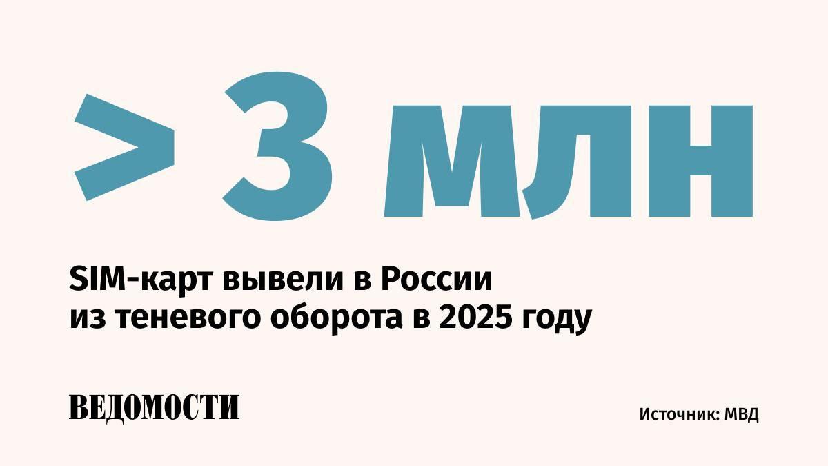 В 2025 году в РФ вывели из теневого оборота более 1,8 тыс. SIM-банков и свыше 3 млн SIM-карт, сообщил глава МВД Владимир Колокольцев. 