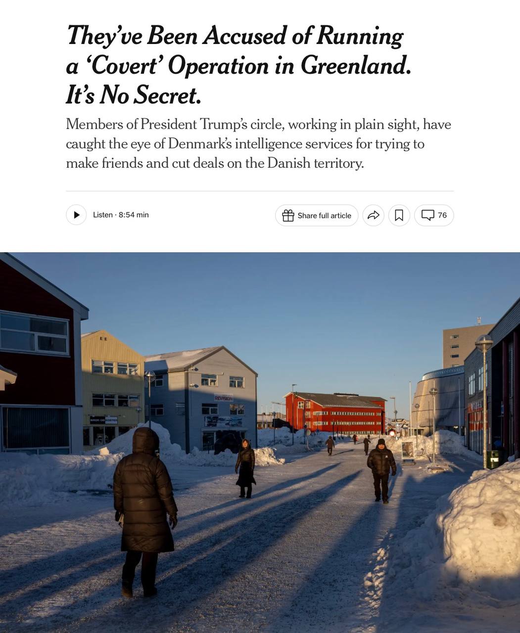 США готовят «потрясающее» соглашение с Гренландией, — The New York Times.