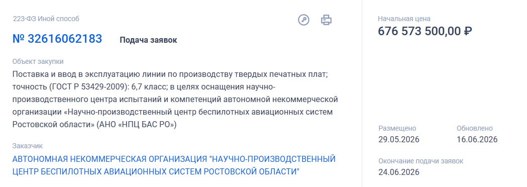 Регионы расширяют производство комплектующих для БАС. 